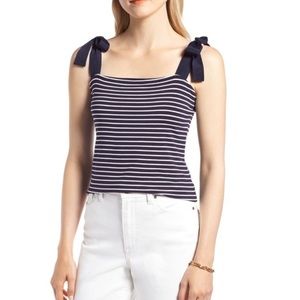 1901 Bow Tie Ribbon Striped Tank Top Large